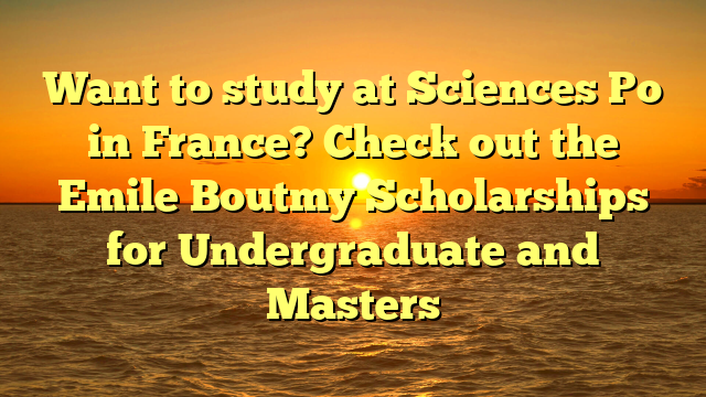 Want to study at Sciences Po in France? Check out the Emile Boutmy Scholarships for Undergraduate and Masters